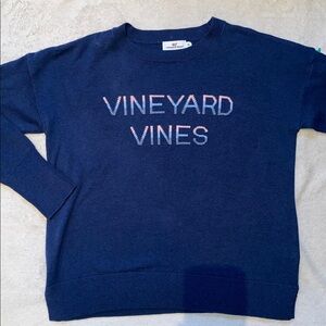 Vineyard Vines navy cotton blend logo sweater Sz XS
